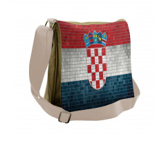 Flag with Mosaic Squares Messenger Bag