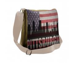 Flag Grunge Themed Messenger Bag