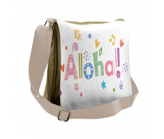 Hawaiian Wording with Motifs Messenger Bag