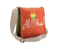 Hawaiian Theme with Pineapple Messenger Bag