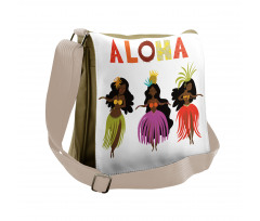 Exotic Hula Girls Dancing Messenger Bag