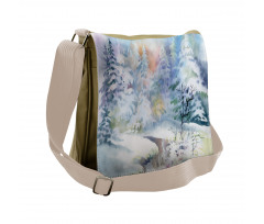 Watercolor Painting Blurred Messenger Bag