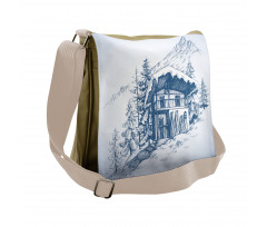 Sketch of Ski Hut Resort Messenger Bag