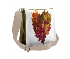 Mix Leaves Heart Shaped Messenger Bag