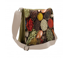 Top View of Herbs Flavors Messenger Bag