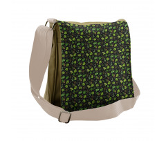 Graphical Plants Calligraphy Messenger Bag