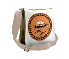 Greek Ship on Waves Messenger Bag