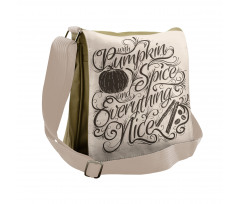 Thanksgiving Wording Messenger Bag