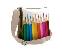 Colorful Pencils Macro Photo Messenger Bag