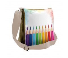 Realistic Colorful Pencils Messenger Bag