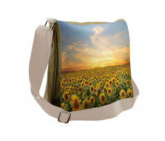 Blooming Farm at Sunset Messenger Bag