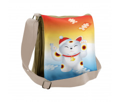 New Year Santa Cat Messenger Bag