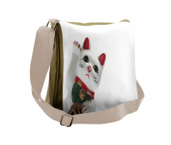 Lucky Cat Neko Waveing Messenger Bag