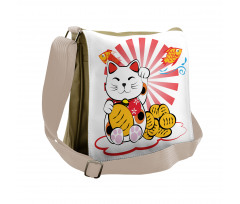 Fishbones Lucky Cat Messenger Bag