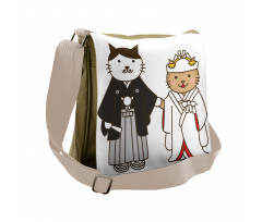 Bride and Groom Cats Messenger Bag