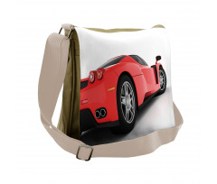 Red Super Sports Car Messenger Bag