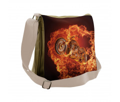 Motorbike in Fire Messenger Bag