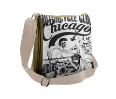 Crazy Skeleton Rider Design Messenger Bag