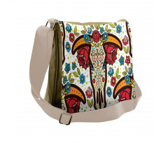 Mexican Folk Animal Skull Messenger Bag