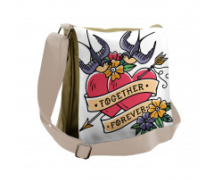 Together Forever Hearts Messenger Bag