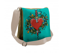 Bleeding Heart Flowers Messenger Bag