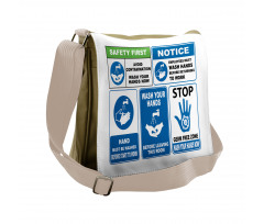 Wash Your Hands Sign Messenger Bag