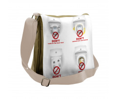 Toilet Bowls Warning Messenger Bag