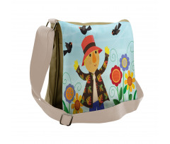 Rustic Scene Bird Friends Messenger Bag