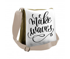 Monochrome Style Cursive Messenger Bag