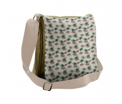 Vintage Flower Butterfly Messenger Bag