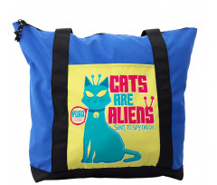 Cats are Aliens Cartoon Shoulder Bag