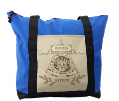 Cat Face in Pizza We Trust Shoulder Bag