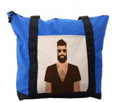 Tattooed Hipster Cartoon Shoulder Bag