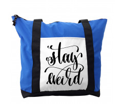 Monochrome Cursive Words Shoulder Bag