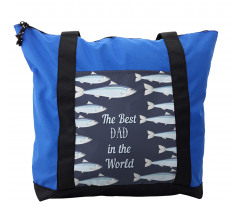 Horizontal Fish Motifs Shoulder Bag