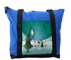 Friendly Gnomes Winter Scene Shoulder Bag