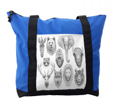 Composition of Animal Heads Shoulder Bag