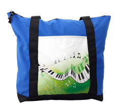 Piano Keys Green Curvy Shoulder Bag