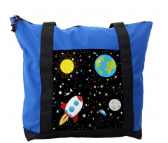 Stars Earth Moon Rocket Shoulder Bag