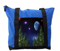 Cosmic Night Pine Trees Shoulder Bag