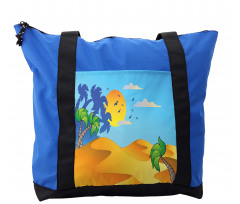 Cartoon Desert Landscape Palms Shoulder Bag