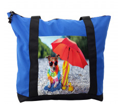 Funny Hawaiian Dog Beach Shoulder Bag