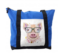 Pig Portrait with Spots Shoulder Bag