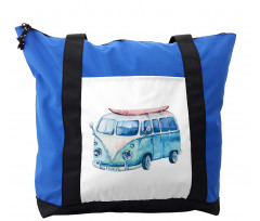 Watercolor Happy Surf Van Shoulder Bag