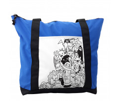 Monotone Monster Characters Shoulder Bag