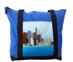 Urban Buildings and River Shoulder Bag