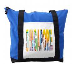 Vibrant Lettering Design Shoulder Bag