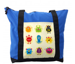 Colorful Monsters Funny Faces Shoulder Bag