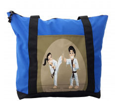 Children Karate Cartoon Art Shoulder Bag