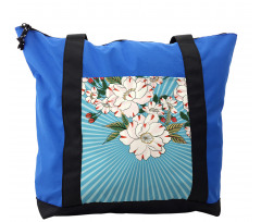 Floral Bloom on Retro Rays Shoulder Bag